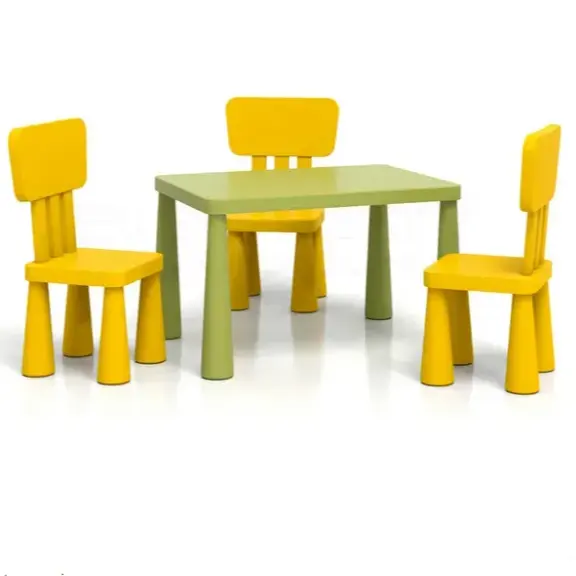 Juegos de mesa y silla para niños de jardín de infantes modernos y bonitos, escritorio y silla de madera para niños a la venta