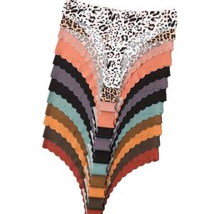 レディースセクシーローライズTバックショーツ高品質シームレスチーキー下着無地アイスシルクGストリングレオパード柄ソリッドウエスト - Product Image 5