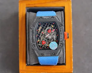 Luxury RM 27-04 Carbon Fiber Watch Automatic Mechanical Movement Watch Luminous Waterproof Wristwatch Stainless Steel Watch