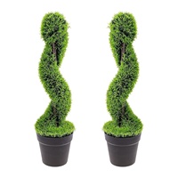 Arbre Topiaire Spirale Artificiel en Buis de 78 cm, Résistant aux UV, Style Nordique, Faux Buisseron Vert en Pot pour Mariage et Jardin - Vente en Gros