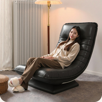 Sillones Moon con Respaldo Ajustable Giratorio, Muebles de Lujo Nórdicos Modernos de Esponja y Cuero, Sofá para el Hogar, Sillones de Salón