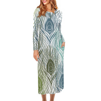 Robe de soirée décontractée pour femmes, col rond, grande taille, Maxi, manches longues, à la mode, Design