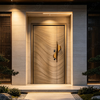 Porte d'entrée pivotante moderne en aluminium, porte de sécurité extérieure de luxe pour villa, personnalisable, isolée, anti-effraction