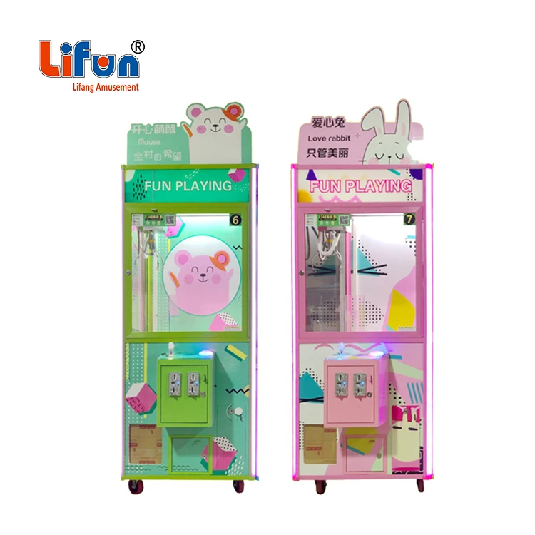 Lifun Philippine Malaysia Coin Operated Solid Wood Acrylic Crane Claw Game Machine 1 Player Middle Size Toy Vending Claw Machine