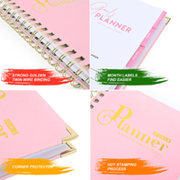 Agenda Motivationnel Personnalisé Premium ODM pour Marques Haut de Gamme – Esthétique Rose, Couverture Rigide, Estampage à Chaud, Papier Artistique – Direct Usine
