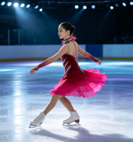 Robe de patinage artistique rouge fuchsia dégradé, dos ouvert, ornée de strass, pour filles et femmes