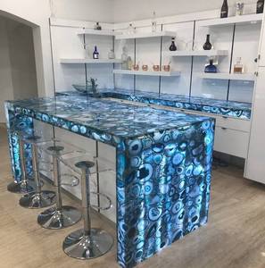 Mờ đá tự nhiên mã não đá màu xanh đá quý đá bề mặt rắn <span class=keywords><strong>Countertop</strong></span> vật liệu - Product Image 6