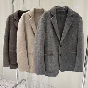 Hommes d'affaires laine de mouton 70% costume veste doux hiver à manches longues vêtements <span class=keywords><strong>court</strong></span> blazer <span class=keywords><strong>manteau</strong></span> pour <span class=keywords><strong>homme</strong></span> - Product Image 2