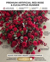 Dekorasi Meja Bunga Buatan Kustom Grosir di Pusat Bunga Mewah untuk Pernikahan dan Pesta