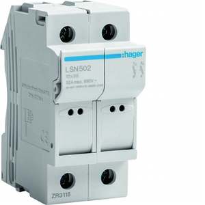 LSN502 personnalisable avec porte-fusible Hagers 10.3X38 2P 2 modules DIN - Product Image 1