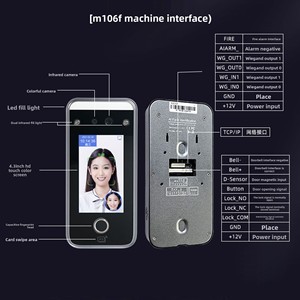 Nhà Máy Cung Cấp Trực Tiếp M106 Năng Động Mặt Kiểm Soát Truy Cập Hệ Thống Chấm Công Sinh Trắc Học Vân Tay Đấm Trong Máy Cho Khuôn Mặt - Product Image 4