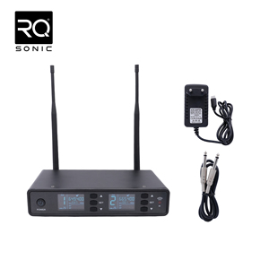 RQSONIC UHF-1750 Système de deux microphones de <span class=keywords><strong>studio</strong></span> professionnel Microphone sans fil antibruit avec écran d'affichage LCD - Product Image 2
