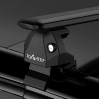Barres transversales de toit de voiture en alliage d'aluminium 125 cm Argent + Noir Revêtement antirouille spécial Conception robuste et stable Installation facile 300 kg