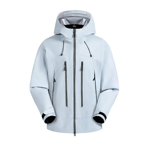 Veste coupe-vent à capuche pour homme, couleur unie, simple couche, vêtements d'extérieur - Product Image 2