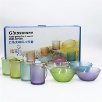 Lot de 8 Bols en Verre Fait Main Transparent pour Table, Vente Chaude, Personnalisé Usine, Vaisselle de Cuisine Maison
