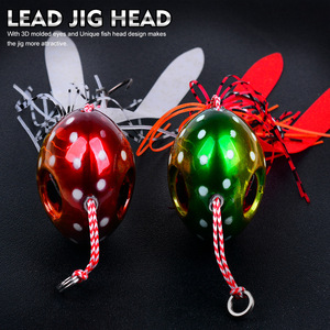 Jig Head Pesca en el mar 40g-180g Ojos 3D Cabeza redonda Jig Walleye Ball Owner Jig Heads con luminoso - Product Image 6