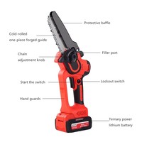 Scie à chaîne sans fil à une main de qualité industrielle SENGXIN de 4 pouces sans balais |   Outil de coupe de bois professionnel 21V 600W
