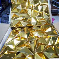 Su geçirmez parlayan altın elmas tasarım PVC 3d duvar paneli iç