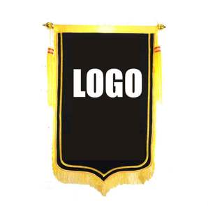 Banderines Triangulares de Tela Premium de Alta Calidad con Flecos Dorados, Asta de Fibra de Carbono, Logotipo Personalizado, Logros Corporativos, Marca - Product Image 3