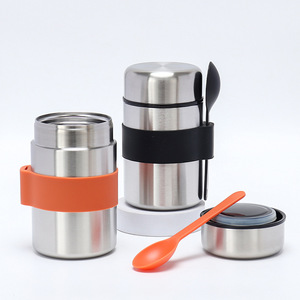 Stainless Steel Thermal Cooker 304 Portable Outdoor Vacuum <b>Double</b> <b>Walled</b> Lunch <b>Box</b> With Spoon For Meal Prep - Product Image 2