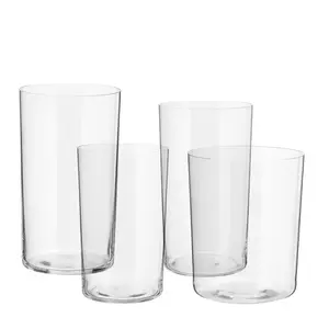 Samlife Thin Old Fashion Glass Crystal Tumbler Cup Ultra Thin Waist 14oz Cocktail Mixing Glass Set Japanese Highball Glasses