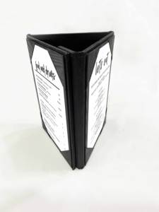 Porta Menús Magnético Giratorio Triangular Directo de Fábrica, Porta Tarjetas de Menú para Restaurante, Soporte de Cuero para Menús con 3 Vistas - Product Image 3