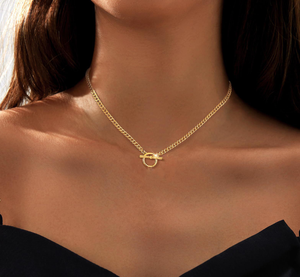 Collar con Cierre OT Chapado en Oro de 18K, Resistente al Agua, para Mujer, Collar de Acero Inoxidable de Moda 2026, Venta al Por Mayor - Product Image 1