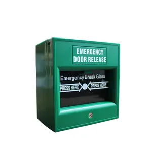 Resettable Emergency Break Glass Door Release Exit Botão Interruptor Botão com Incêndio Alarme de Emergência para Construção