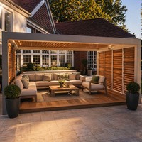 Pérgola Bioclimática Moderna de Aluminio Impermeable de 6x4 con Techo de Láminas para Patio, Terraza y Protección Solar