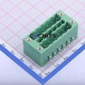 KF2EDGKRHM-5.0-2*6P Plug-in Terminal Block Bent Lead Through Hole,P=5mm Board-to-Board / Socket - Closed Screw Fixing 5mm Green - Product Image 1