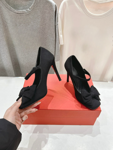 Women Bow Decor Square Toe Mary Jane <b>Pumps</b> Stiletto High Heel Dress Shoes for Wedding Party Evening Prom Date Night Valentinoing - Product Image 4