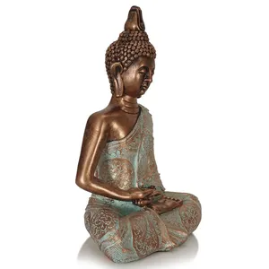 Artesanía Religiosa de Resina, Estatua de <span class=keywords><strong>Buda</strong></span> Sentado Tailandés, Escultura de Dios Hindú, Meditación para Decoración del Hogar y Sala de Estar - Product Image 3