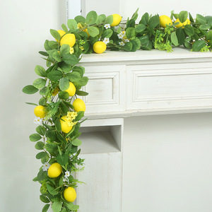 Guirlande artificielle de citronniers Xi Ye, plante verte suspendue pour décoration murale, décoration intérieure et extérieure, printemps, 150 cm - Product Image 1