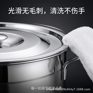 Stainless Steel <b>Soup</b> <b>Pot</b> 5L Above Large Capacity With Lid For Cooking Steaming Household Commercial Use - Product Image 5