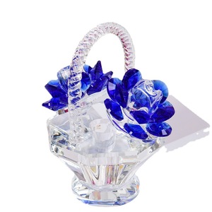Ornement de panier de fleurs en cristal K9, cristal blanc, cadeau pour la fête des mères, décoration de voiture - Product Image 5