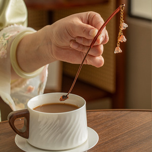 Oogishido Tea Scoop Tassel Rope Portable Retro Tea Ceremony Utensil <b>Coffee</b> <b>Spoon</b> Tea Pick - Product Image 3