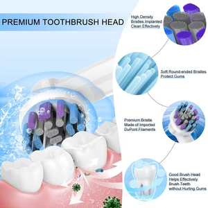 Replacement <b>Head</b> for Oral Brushes with Charcoal Bristles, Tooth Brush <b>Head</b> & Brush <b>Head</b> Replacement for Gum Care - Product Image 4