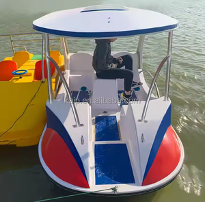 Bateau gonflable électrique sur mesure à bas <span class=keywords><strong>prix</strong></span>, très vendu, 4 places, en fibre de verre, à pédales, pour enfants et adultes, bateau tamponneur - Product Image 4