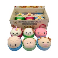 Jouet à presser en forme d'animal style Steamer Bun, jouet anti-stress de dessin animé simulé, jouet de décompression en EVA souple, impression numérique, promotion