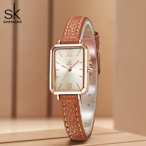 Reloj de Pulsera de Cuarzo con Correa de Cuero Marrón de Alta Gama para Mujer, Estilo de Celebridad de Internet - Product Image 1