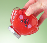 Bouteille de boisson jetable en PET avec motif de chiot de dessin animé mignon, tasse à jus et thé au lait tendance sur internet avec couvercle