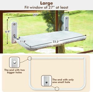 Vente en gros usine : Perchoir de fenêtre confortable pour chat, sans fil, avec cadre métallique solide, housse réversible en fausse fourrure, hamac pliable pour animaux de compagnie - Product Image 5