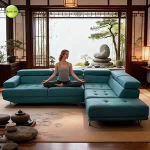 Sofá de Cuero Moderno de Alta Calidad Hecho en China, Tamaño Pequeño, Tipo Esquina en Forma de L para 7 Personas, Modelo 8337 - Product Image 4