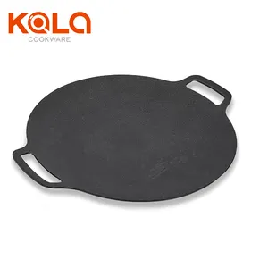 Non-Stick BBQ Grills, Camping Round Frying Pan, Pre-Seasoned Griddle Grill Pan, Wholesale, for Outdoor and Kitchen Cooking