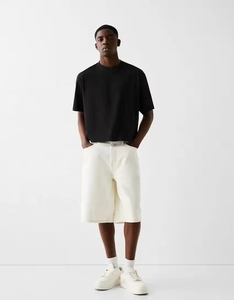 เสื้อยืดคอกลมทรงบ็อกซี่ พิมพ์โลโก้ตามสั่ง ผ้าฝ้าย 100% 260gsm ไหล่ตก ทรงโอเวอร์ไซส์ สไตล์สตรีทแวร์ สำหรับผู้ชาย - Product Image 3