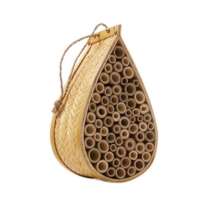 Bamboo Teardrop Beehive Hanging Insect Hotel Natural Handmade Garden Pollinator Habitat Patio Decor - Product Image 5