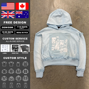 Fabricant de sweats à capuche, design personnalisé, sweat à capuche délavé à l'acide, impression sérigraphique, sweat à capuche oversize court et ample, noir, pour homme - Product Image 2