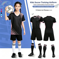 Ensemble de maillots de football personnalisés pour enfants, uniforme respirant pour les rencontres sportives scolaires, les matchs de football et les activités sportives