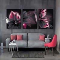 Décoration de salon nordique, peinture artistique, image, feuille de plante noire dorée, impression sur toile, affiche, peinture murale abstraite moderne