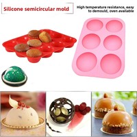 Moule à gâteau rond en silicone à 6 cavités, pour pudding, muffins, biscuits, usage domestique, DIY, compatible four